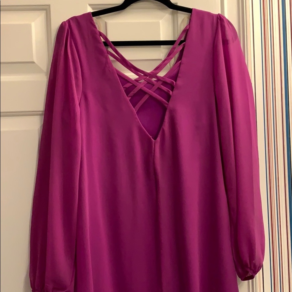 Purple shift dress flowy flattering size L - Picture 5 of 5